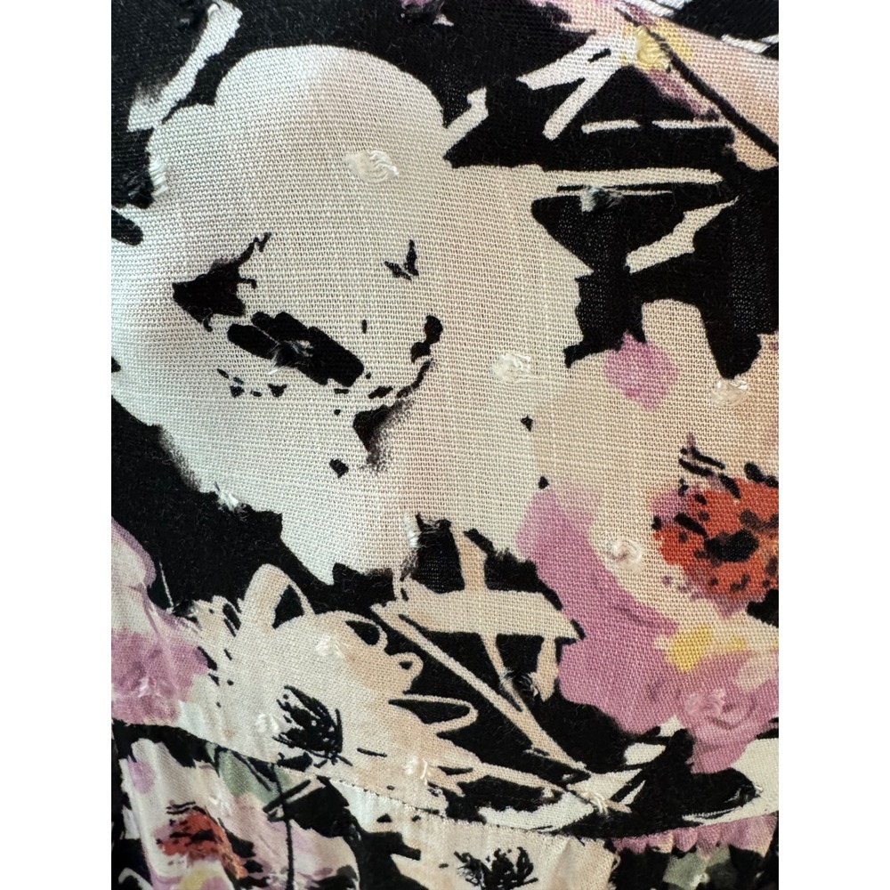 Torrid Floral Swiss Dot Midi Dress Black Pink Whimsigoth Boho Pockets Size 2XL - Picture 9 of 9